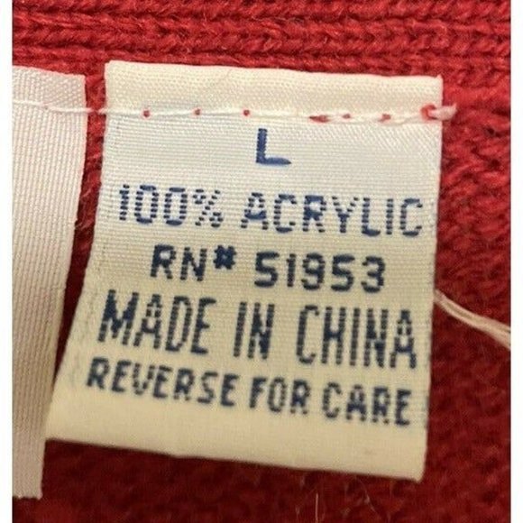 Vintage Haband Mens Sweater Vest Red M Acrylic Size Large Street Wear Vest - Picture 3 of 4